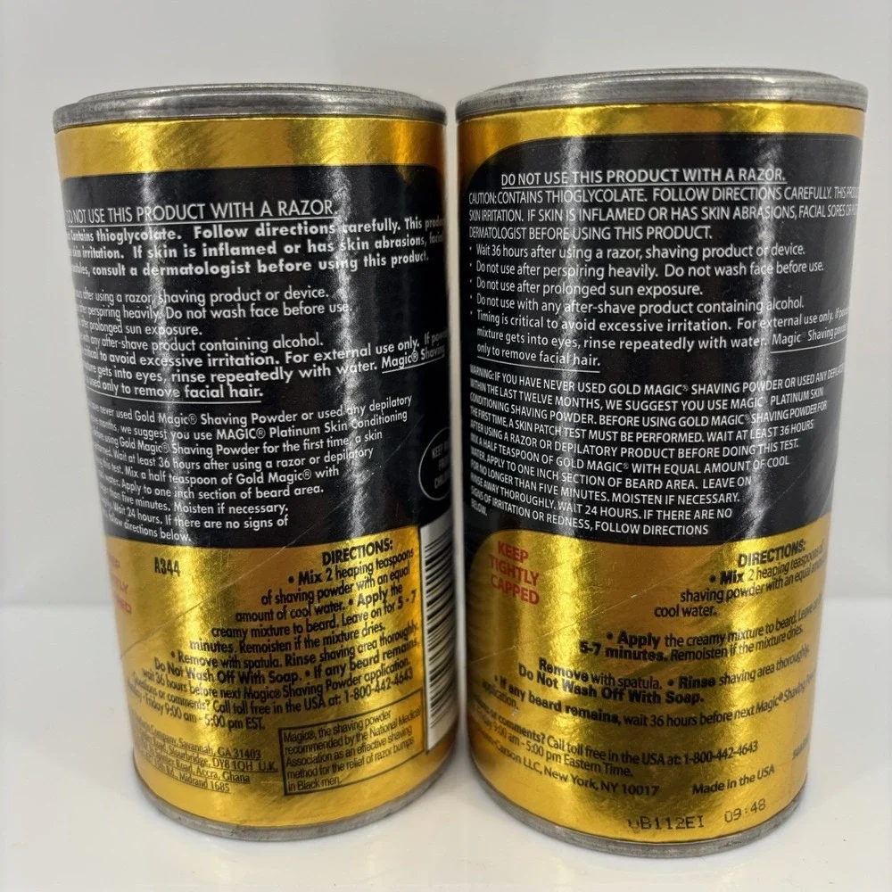 Lot of 2 Magic Fragrant Shaving Powder Depilatory 4.5oz/5oz Vintage 1999 NOS